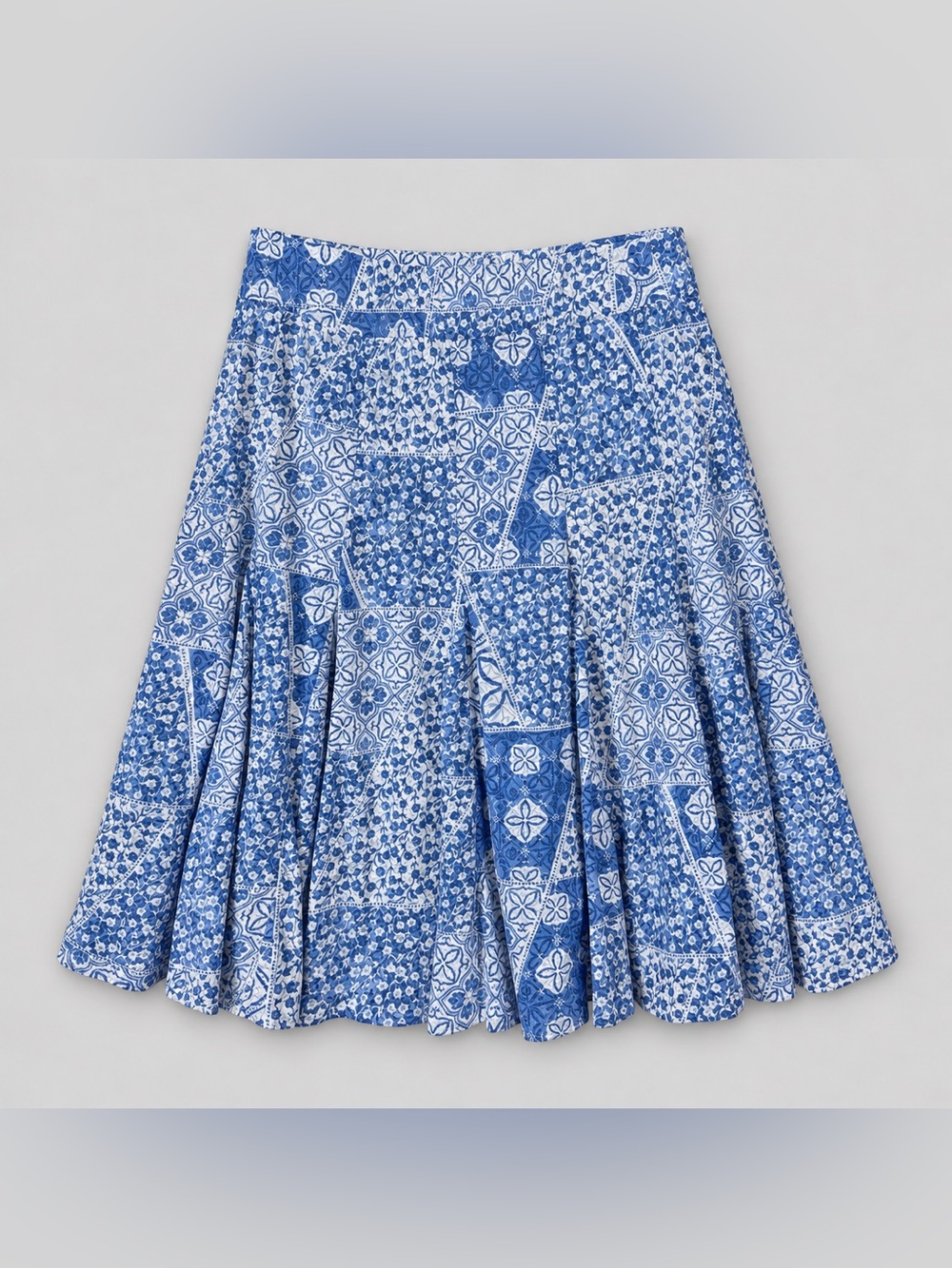 Ruby Rd Patchwork Floral Midi Skirt XL Coastal Cottage Boho Beachy Euro Summer